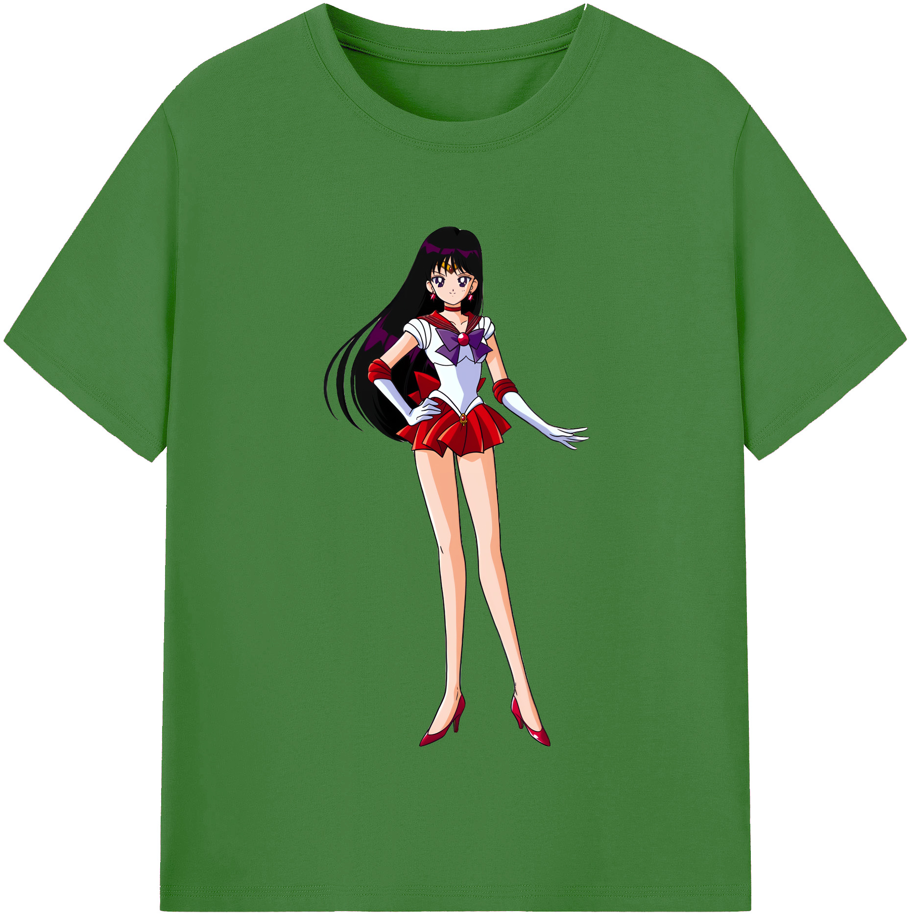 （画像用） 美少女戦士セーラームーン 火野レイ ひの レイ Sailor Moon Hino Rei （セーラーマーズ,Sailor Mars） レディースカジュアルプリントTシャツ（綿100％）